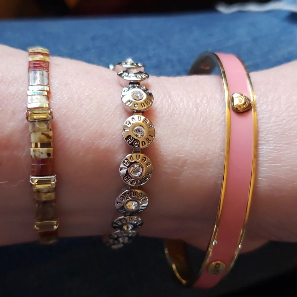 Henri Bendel Vintage "Buckle up Baby" Rivet Bracelet Silver - Picture 11 of 12